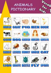 Animals - picture dictionary for young children