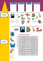 English Worksheet: Animals - vocabulary for young children - part 2