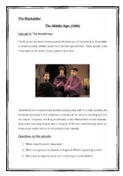 English worksheet: The Blackadder. Middle Ages. The Archbishop