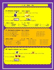 English Worksheet: a an some any