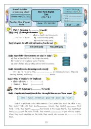 English Worksheet: 8 TH Form DC (Term 2) 2011-2012