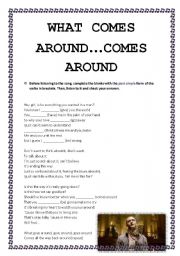 English Worksheet: What goes around..comes around