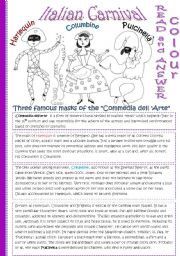 English Worksheet: ITALIAN CARNIVAL*editable*