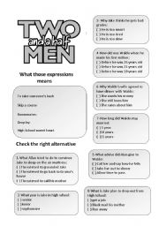 English Worksheet: Two and a Hafl Men