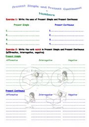 English worksheet: Mini Test: Present Simple & Continuous Numbers +Key