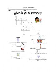 English Worksheet: daily routine 8th grade