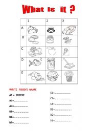 English worksheet: COORDINATES FOOD