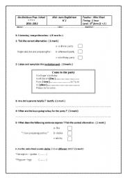 English Worksheet: Mid- term test n2