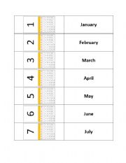English Worksheet: Month Flash Cards