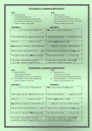English Worksheet: Possessive determiners my, your, his/her