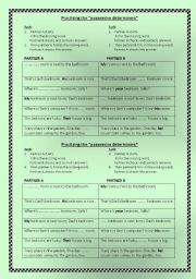 Possessive determiners my, your, his/her