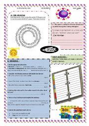 English Worksheet: a diary