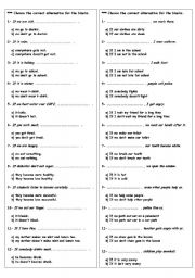 English Worksheet: if clauses 0 type; 1 of 2 pages.