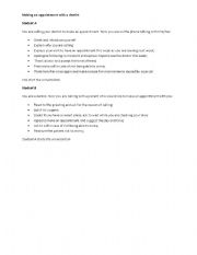 English Worksheet: Roleplay: Making appointment with a dentit
