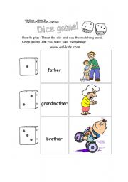 English Worksheet: family
