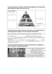English Worksheet: Nutrition pyramid overweight