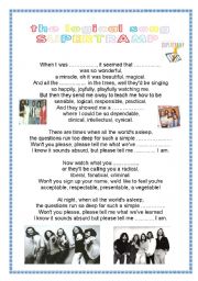 English Worksheet: the logical song- Supertramp