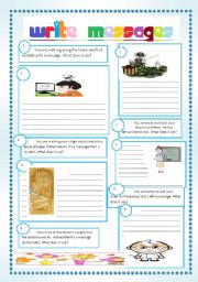 English Worksheet: WRITE MESSAGES