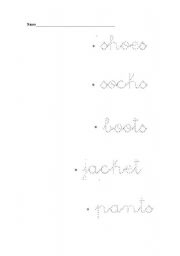 English Worksheet: Clothes