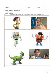 English worksheet: Toy Story matching