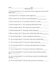 English worksheet: Find-It Mali Quiz