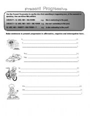 English worksheet: Present Progressive worksheet