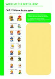English Worksheet: who has a better job?