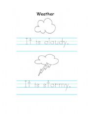 English Worksheet: Weather: It is ...Cloudy, Stormy, There is a rainbow. Today is...