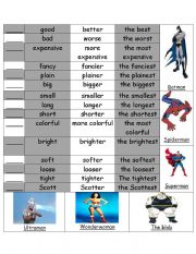 Super heroes comparitives