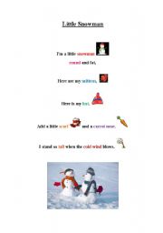 English worksheet: Little snowman song