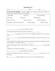 English Worksheet: Tristan and Isolde Movie Worksheet