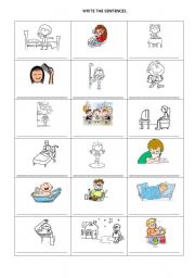 English Worksheet: Write the sentences