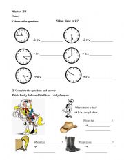 English worksheet: exercise for kids