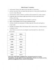 English worksheet: Global_Issues_Vocabulary