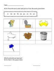 English worksheet: in word family