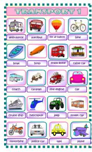 English Worksheet: Transport Part 1