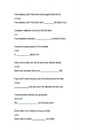 English worksheet: Key word transformation