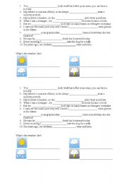 English Worksheet: have to / weather