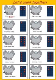 English Worksheet: Lets count together! 1-10