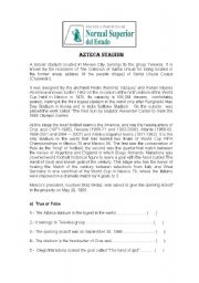 English Worksheet: Azteca Stadium