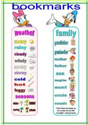 English Worksheet: bookmarks and exercises 6 (21.02.12)