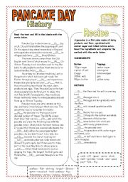 English Worksheet: Pancake Day