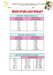 English worksheet: Verb to Be