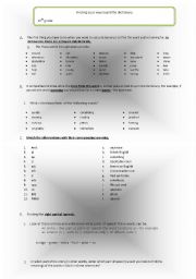 dictionary exercises
