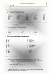 English Worksheet: dictionary exercises