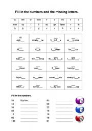 English Worksheet: numbers from 1-100