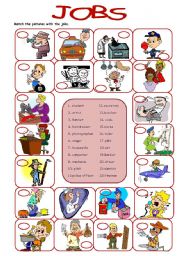 English Worksheet: matching pictures with the jobs
