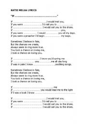 English worksheet: Katie Melua Lyrics -  If you were a sailboat
