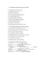 English Worksheet: REVISION WORKSHEET