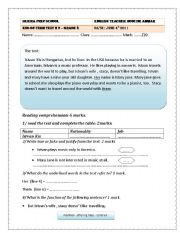 English Worksheet: English test